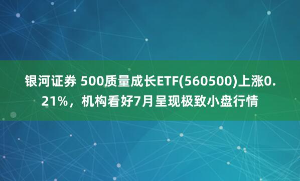 银河证券 500质量成长ETF(560500)上涨0.21%，机构看好7月呈现极致小盘行情
